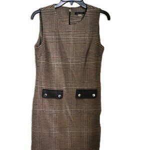 Tommy Hilfiger Sleeveless Dress - Brown Plaid. Size 4
